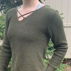 Green knit sweater